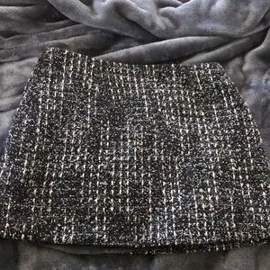 Black and white knit mini skirt